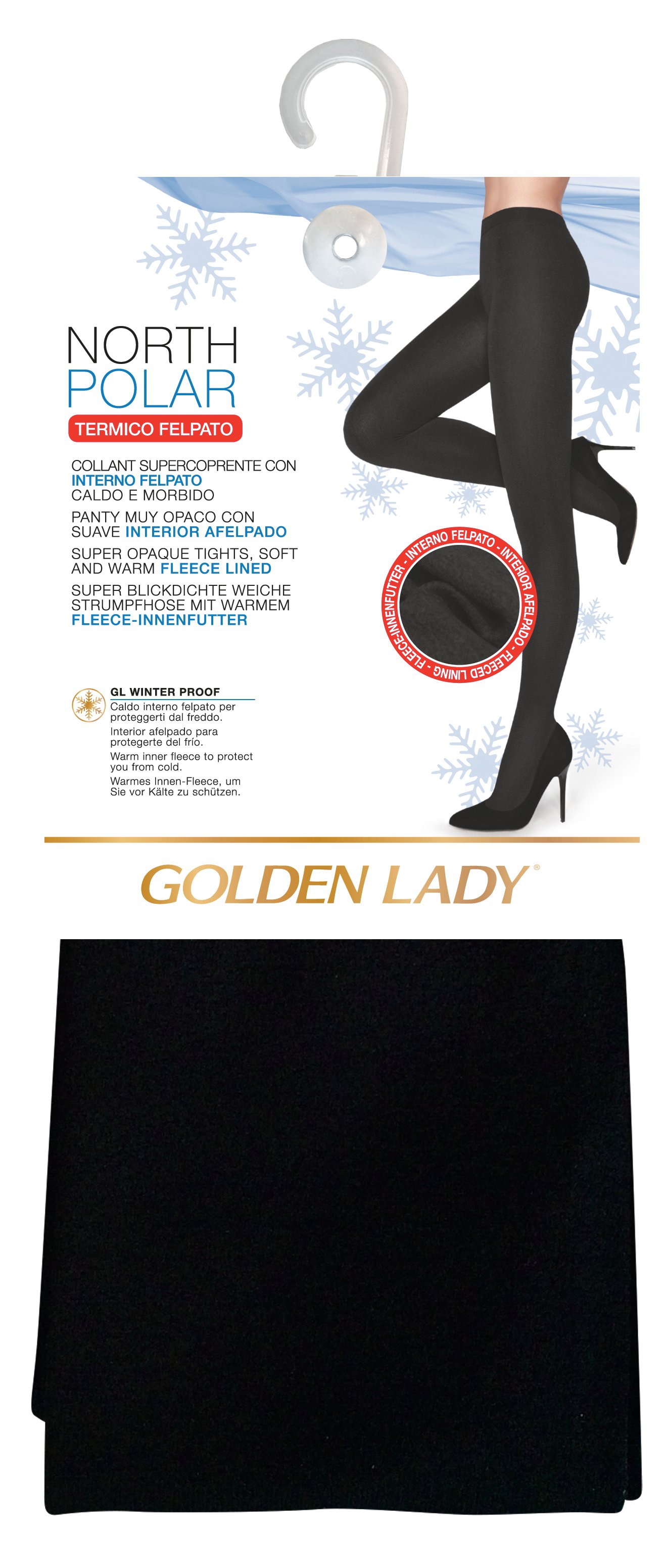 Golden Lady Calzino supercoprente North Polar con interno felpato Nero Taglia Unica
