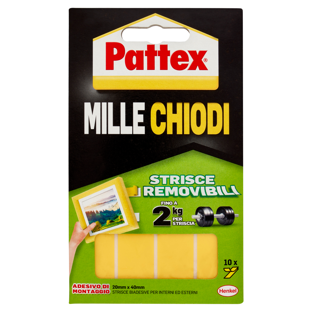 PATTEX Millechiodi Tape Removibile 10 Strisce