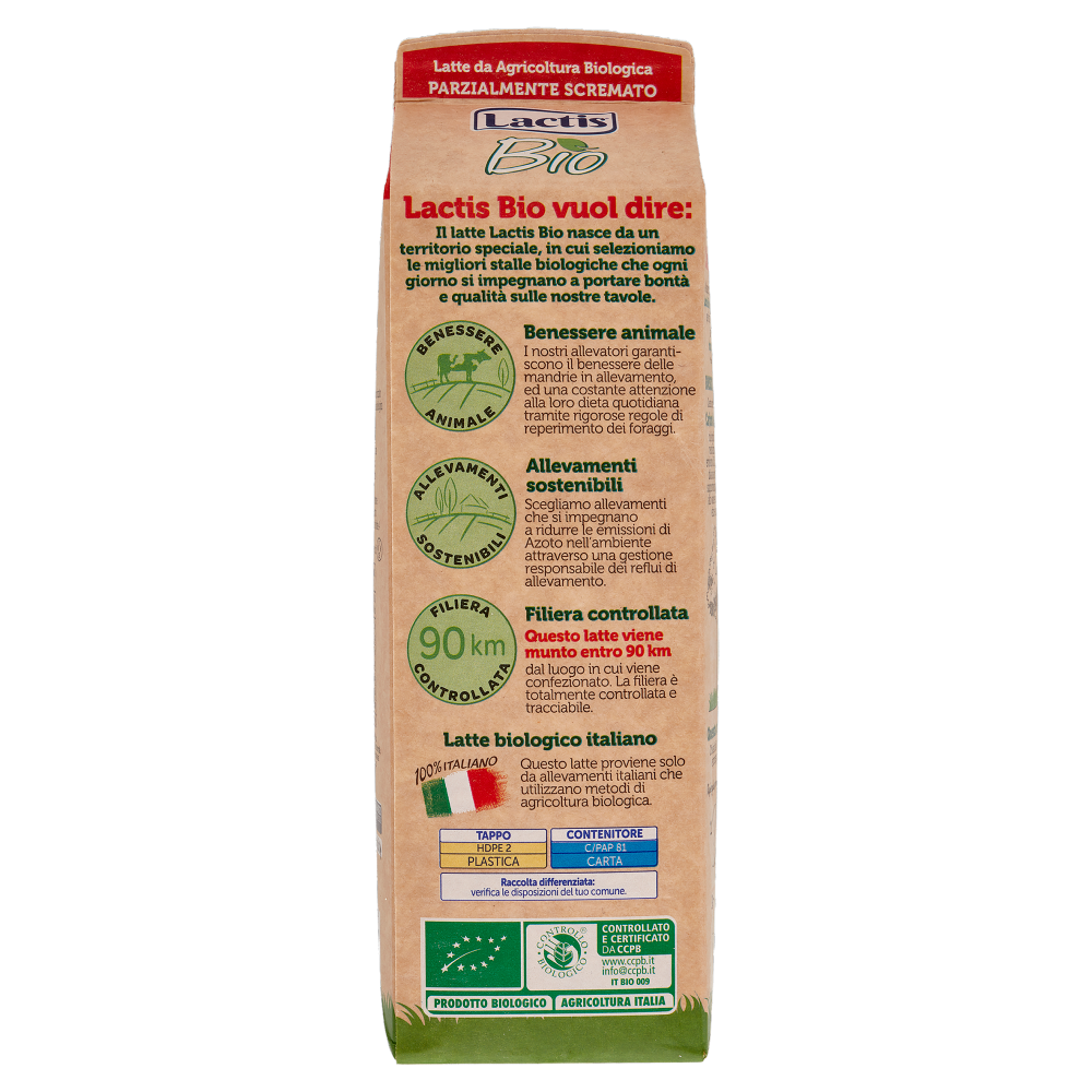 Lactis Bio Latte da Agricoltura Biologica Parzialmente Scremato 1000 ml