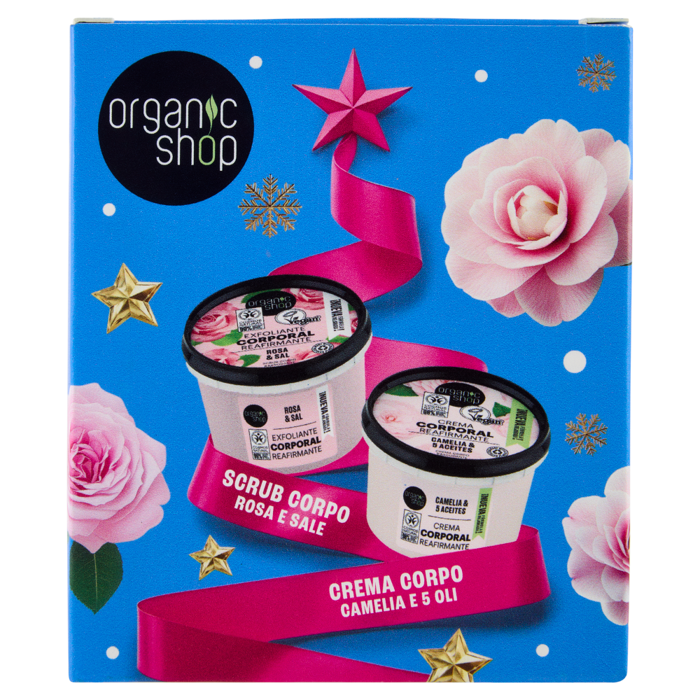 organic shop Scrub Corpo Rosa e Sale 250 ml + Crema Corpo Camelia e 5 Oli 250 ml