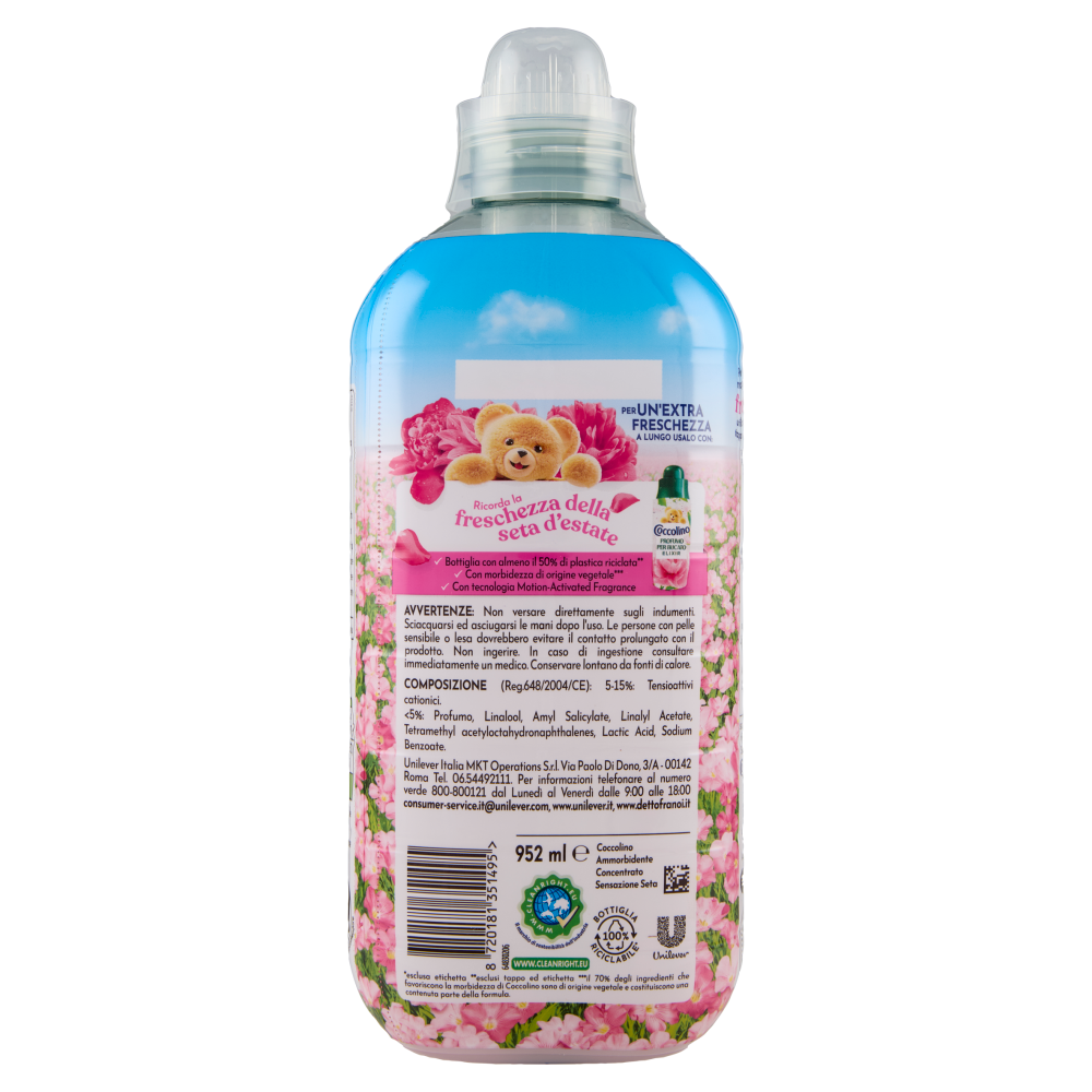 Coccolino Ammorbidente Concentrato Fresh Sensazione Seta 41 Lavaggi 952 ml