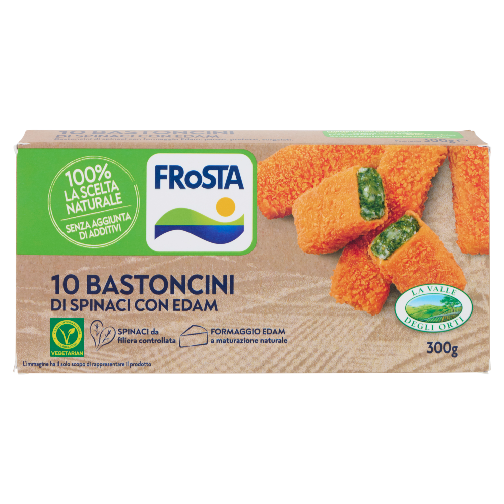 FRoSTA 10 Bastoncini di Spinaci con Edam surgelati 300 g