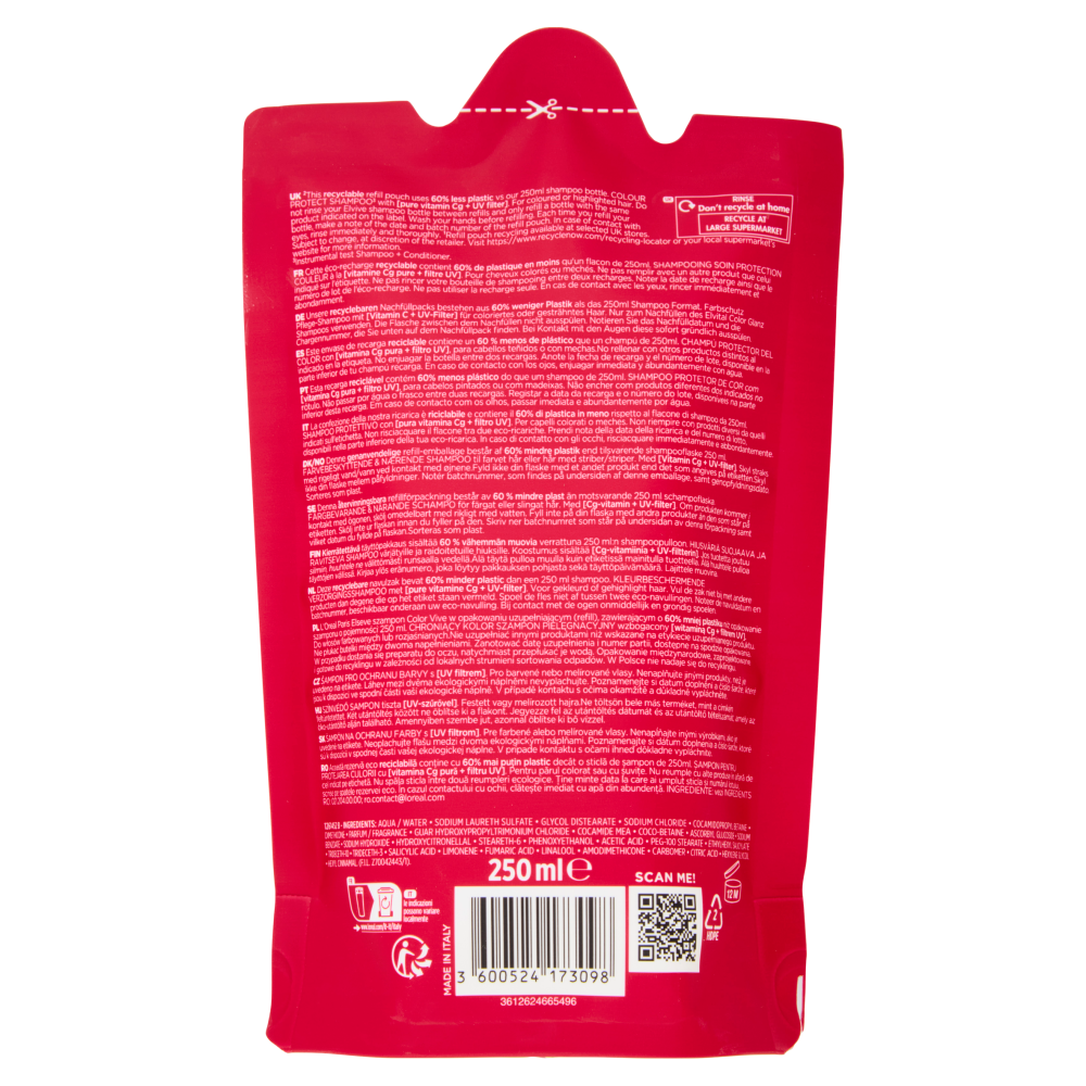 L'Oréal Paris Color Vive Eco-Ricarica Shampoo Protettivo per Capelli Colorati 250 ml