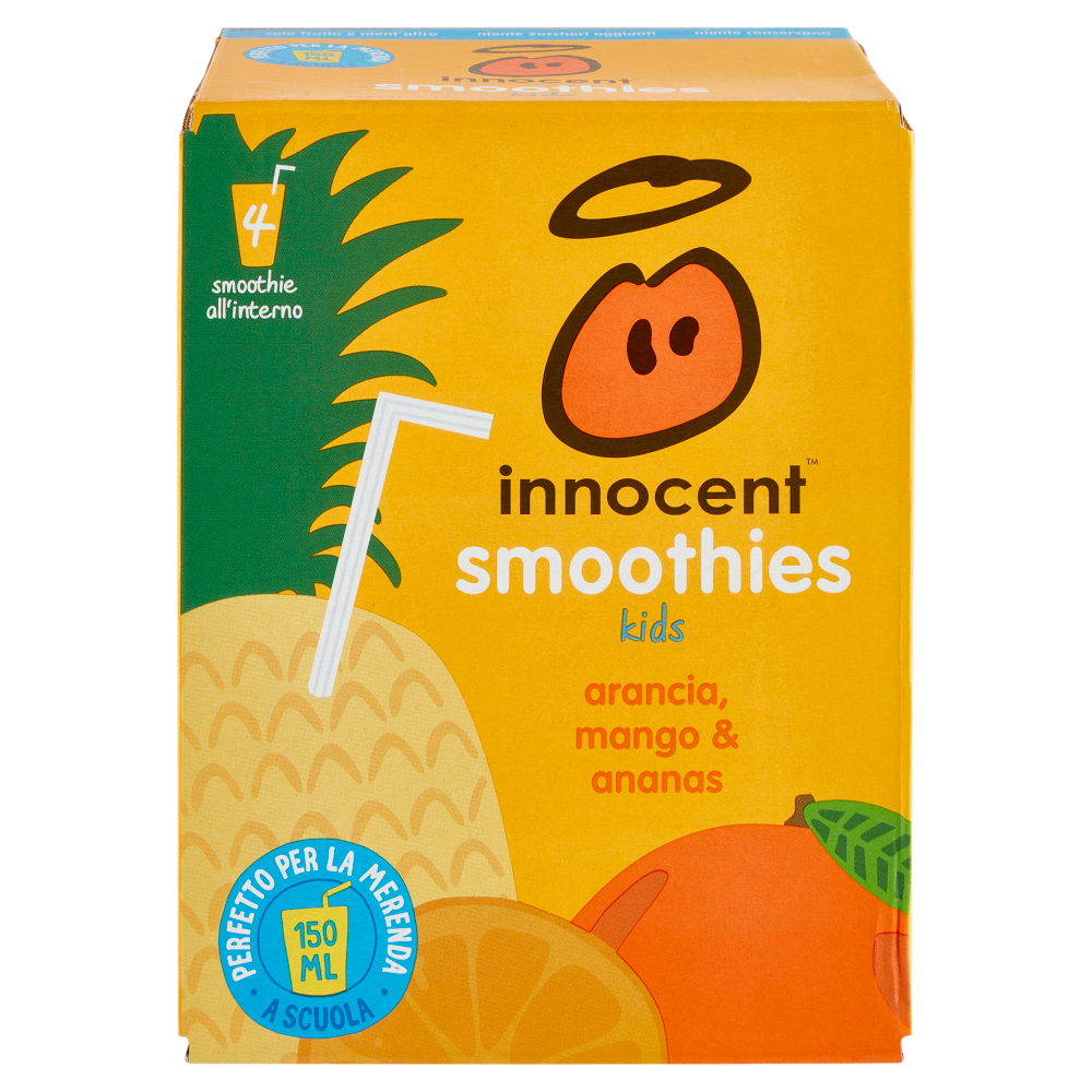 innocent smoothies kids arancia, mango & ananas 4 x 150 ml