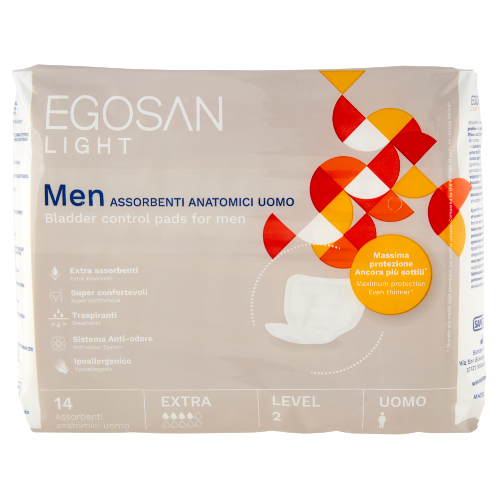 Egosan Light Men Assorbenti Anatomici Uomo Level 2 Uomo 14 pz