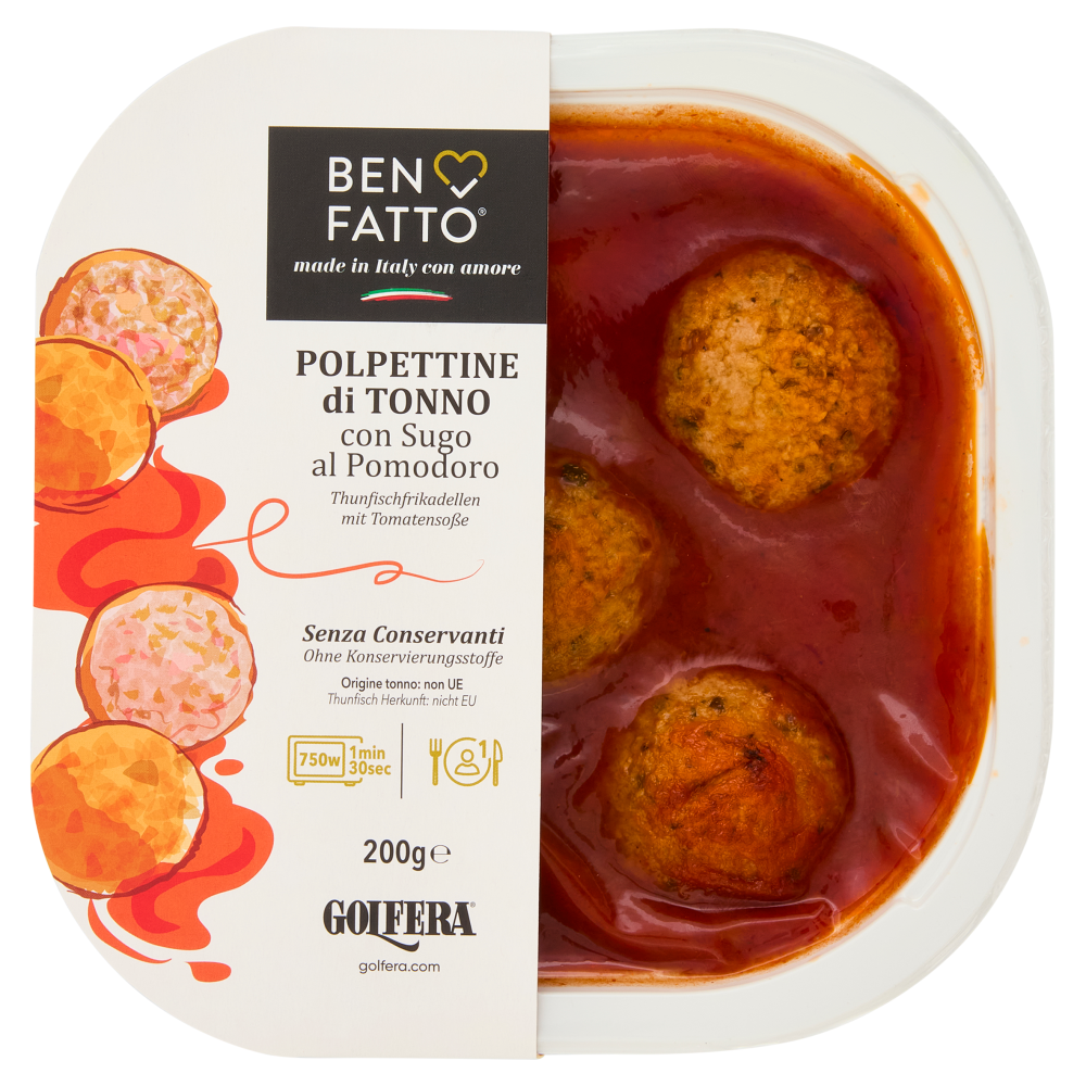Golfera Ben Fatto Polpettine di Tonno con Sugo al Pomodoro 200 g