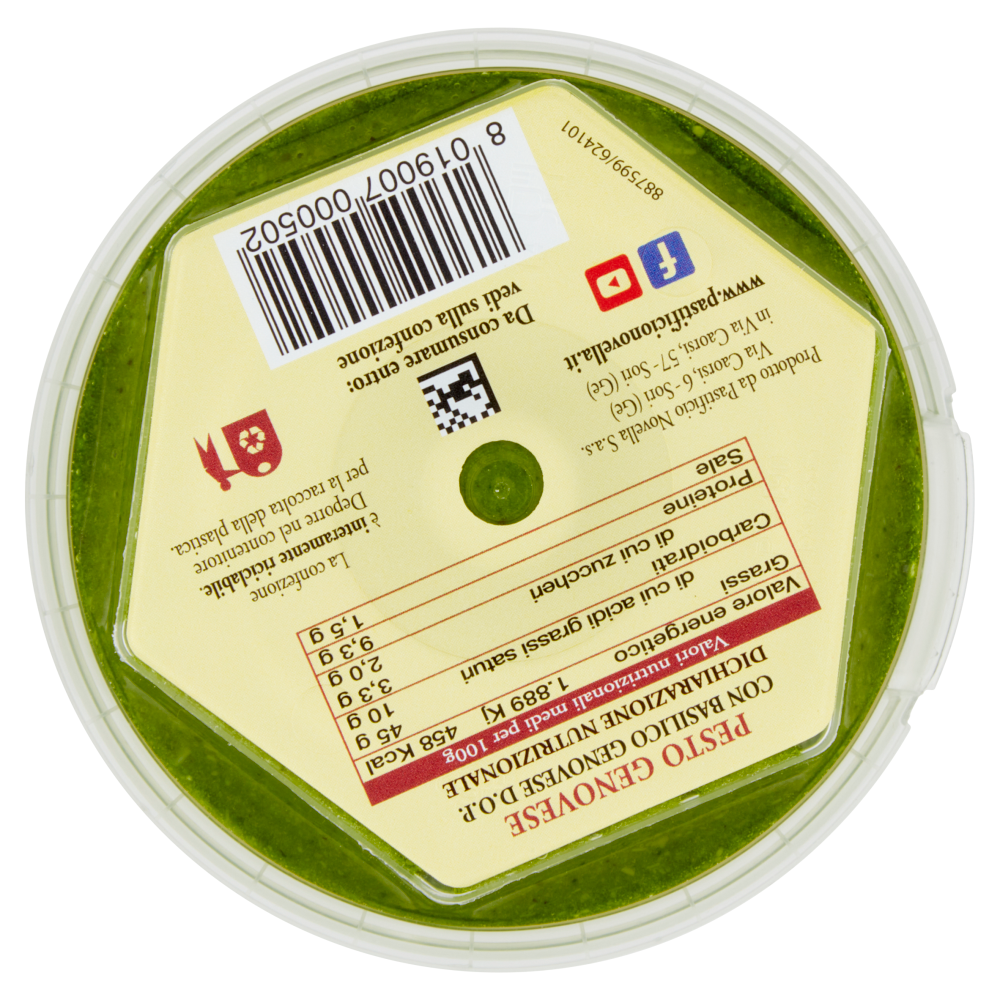 Pastificio Novella Pesto Genovese con Basilico Genovese D.O.P. 130 g