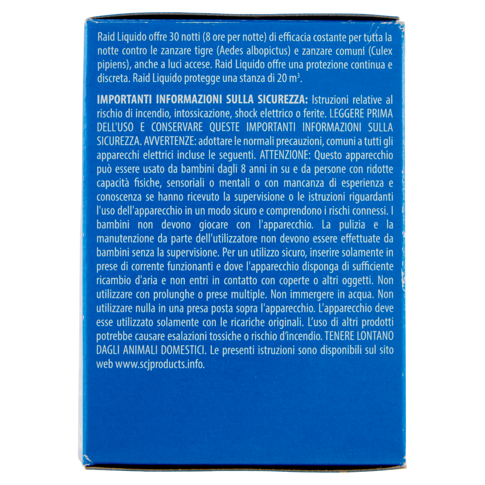 Raid Liquido Elettrico Antizanzare Contro Zanzare, 1 Base e 1 Ricarica 21 ml, 30 Notti