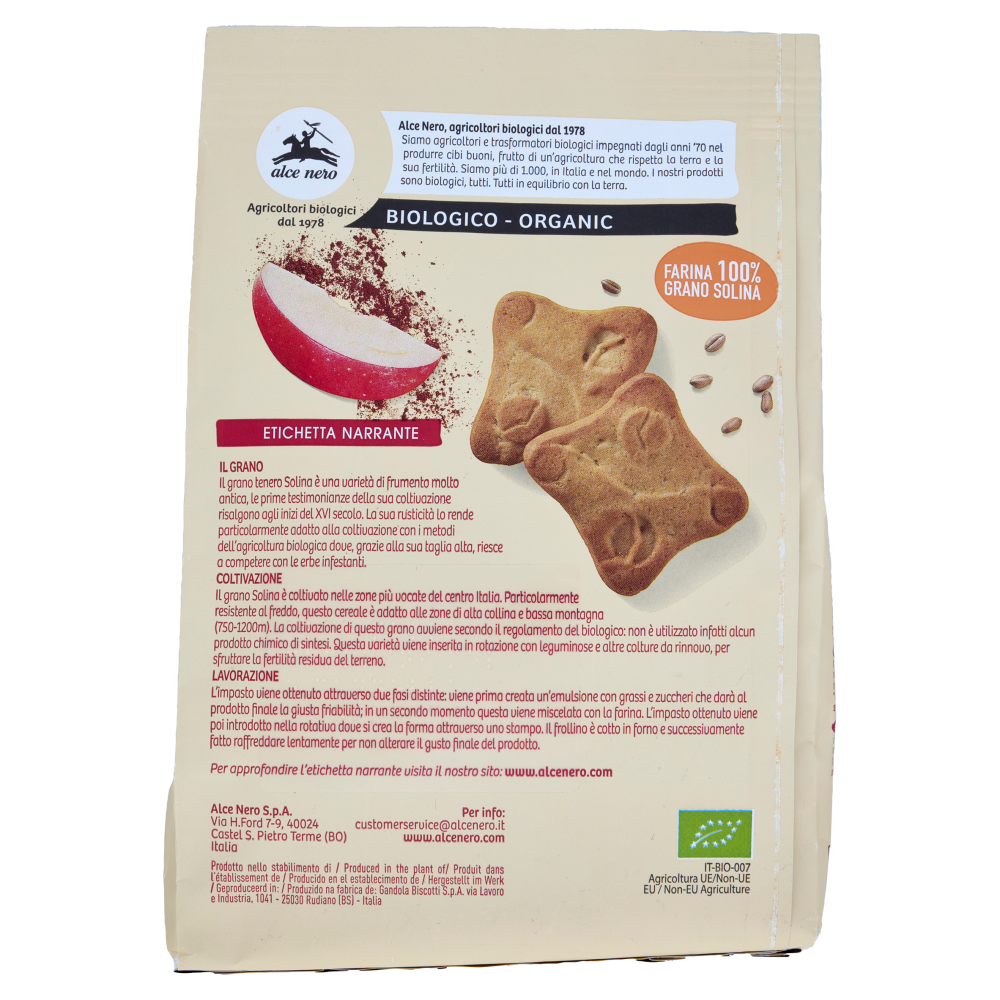 alce nero Frollini Mela e Cannella 250 g