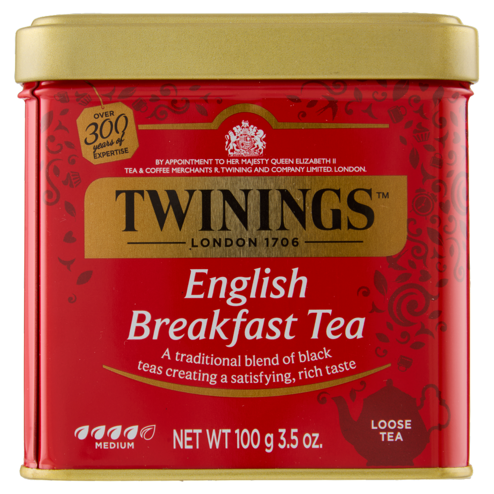 Twinings English Breakfast Tea Tè Nero classico Sfuso in latta The 100 g