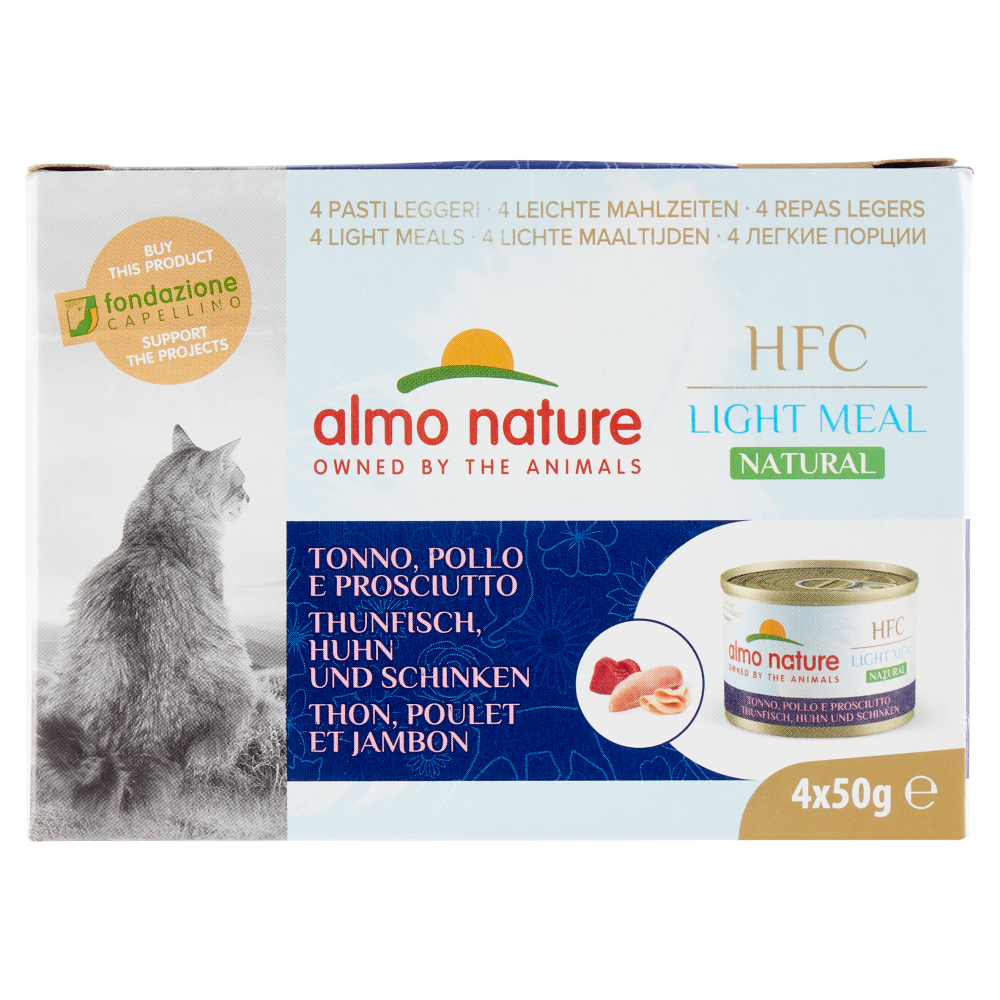 almo nature HFC Light Meal Natural Tonno, Pollo e Prosciutto 4 x 50 g