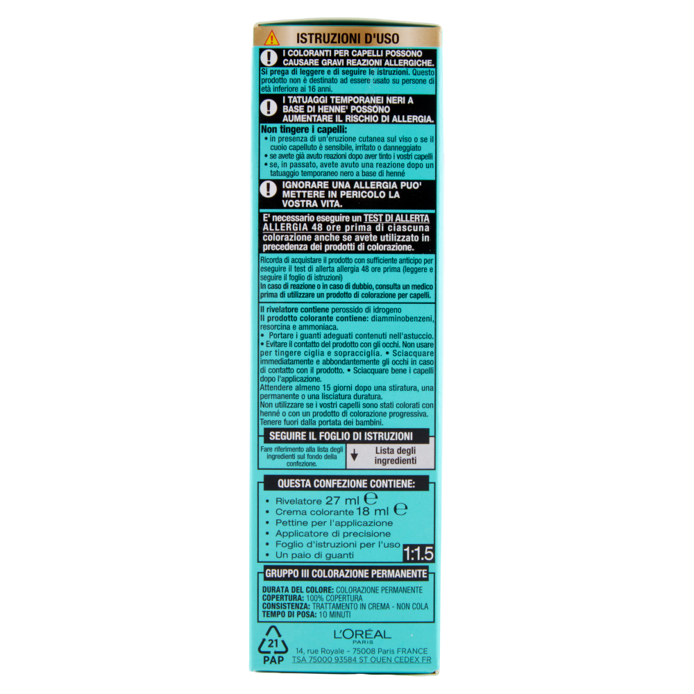 L'Oréal Paris Colorazione Ritocco Perfetto Permanente, 100% Copertura Ricrescita Nero