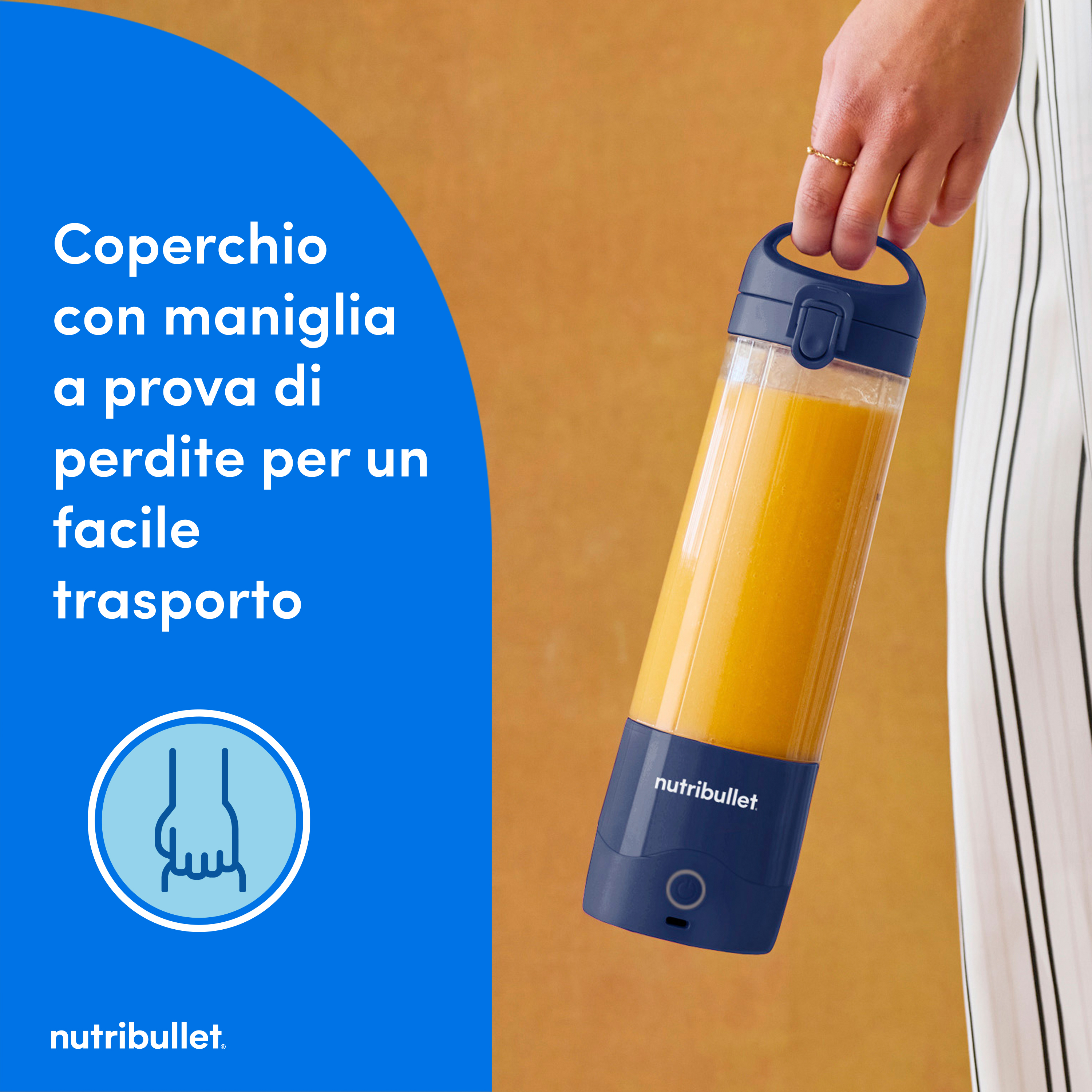 NutriBullet Portable 0,475 L Frullatore per sportivi Blu, Blu marino