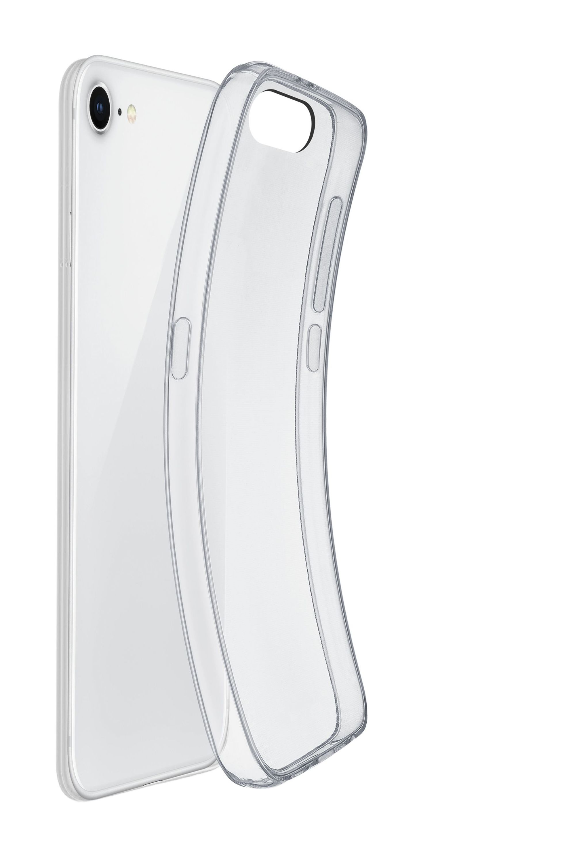 Cellularline Fine - iPhone SE (2022) / SE (2020) / 8 / 7 Cover in gomma morbida ultra sottile e trasparente