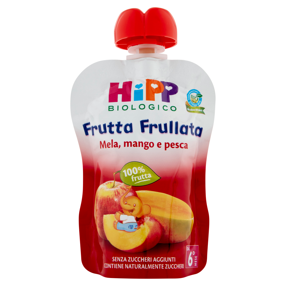 HiPP Biologico Frutta Frullata Mela, mango e pesca 90 g