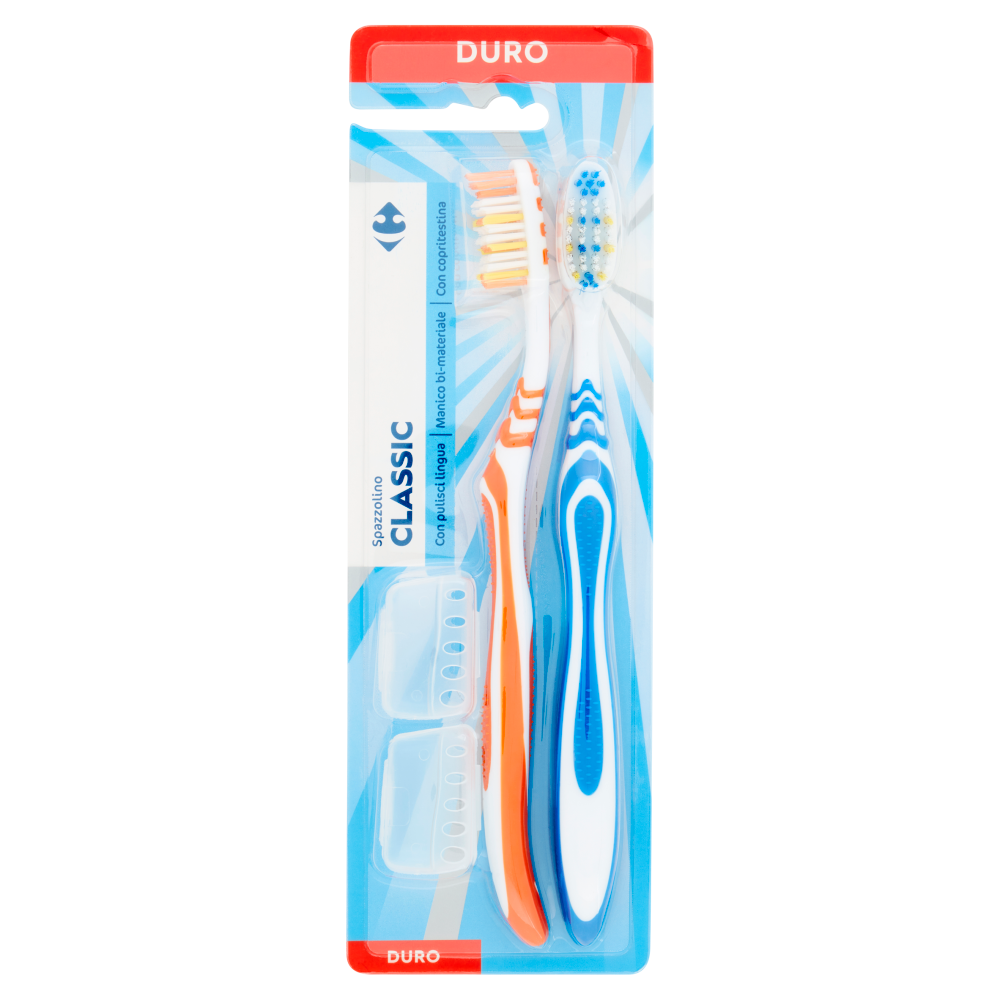 Carrefour Spazzolino Classic Duro 2 pz