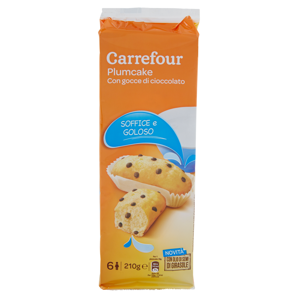 Carrefour Plumcake con gocce di cioccolato 6 x 35 g