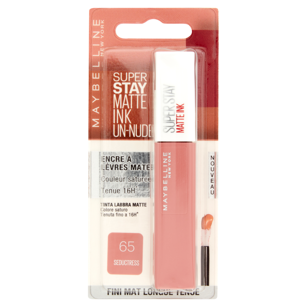Maybelline New York Tinta Labbra SuperStay Matte Ink, a Lunga Tenuta, 65 Seductress