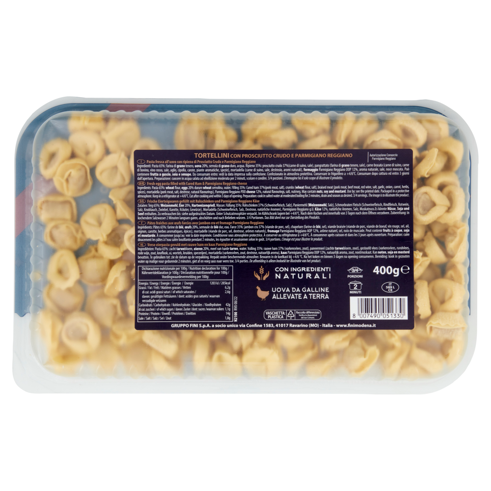 Fini Antica Bottega Tortellini con Prosciutto Crudo e Parmigiano Reggiano 400 g
