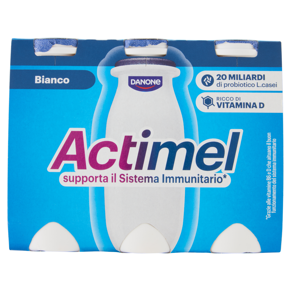 ACTIMEL, Yogurt da Bere con Vit B6 e D per il Sistema Immunitario, Bianco Naturale, 6X100G