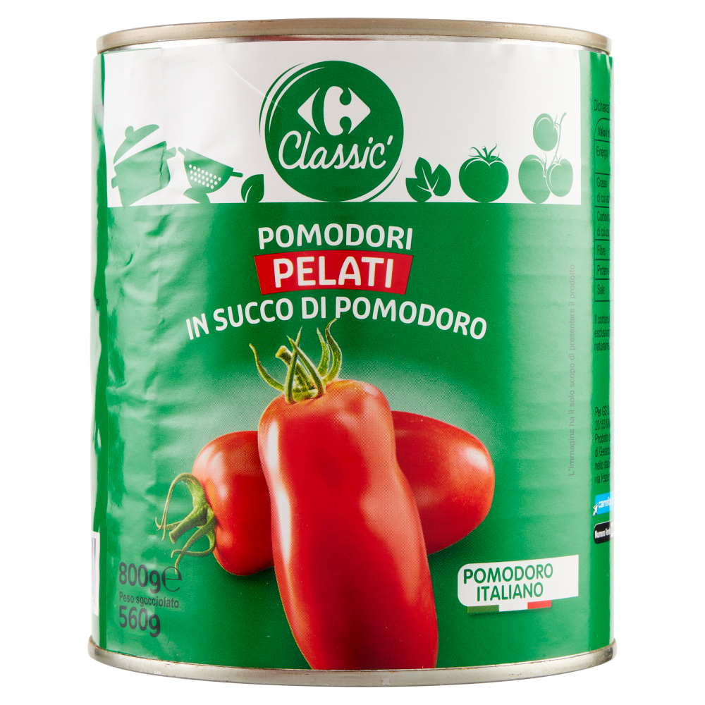 Carrefour Classic Pomodori Pelati in Succo di Pomodoro 800 g
