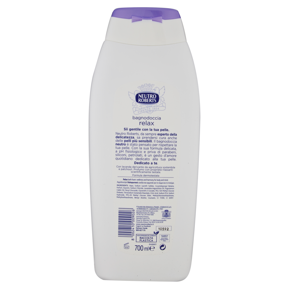 Neutro Roberts relax con lavanda e patchouli Bagnodoccia 700 ml