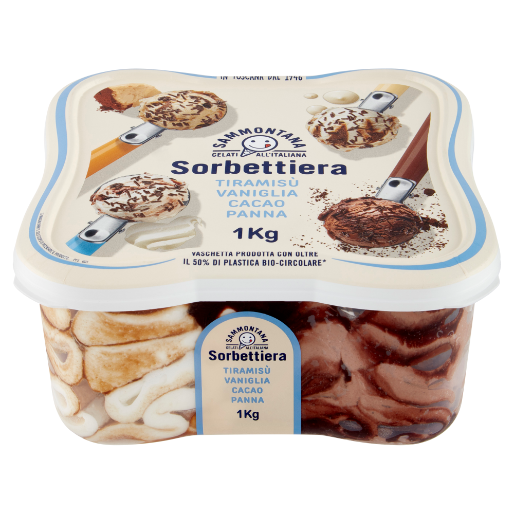 Sammontana Sorbettiera Tiramis&ugrave;, Vaniglia, Cacao, Panna 1 Kg