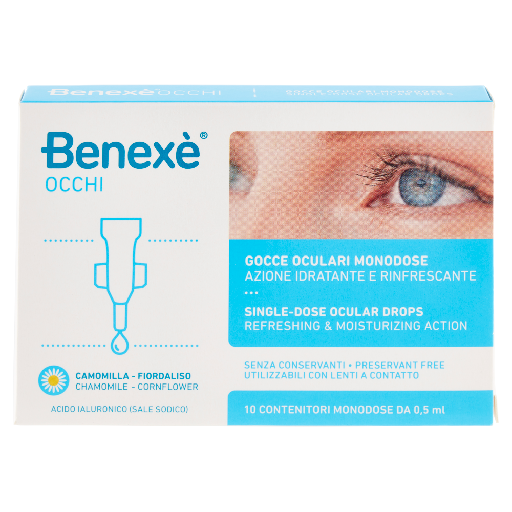 Benexè Occhi Gocce Oculari Monodose Azione Idratante e Rinfrescante 10 x 0,5 ml