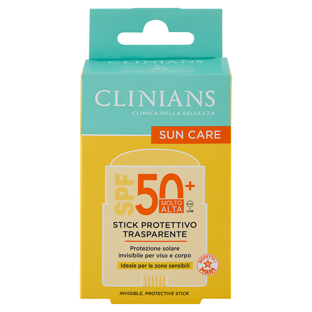 Clinians Sun Care Stick Protettivo Trasparente SPF 50+ Molto Alta 15 g