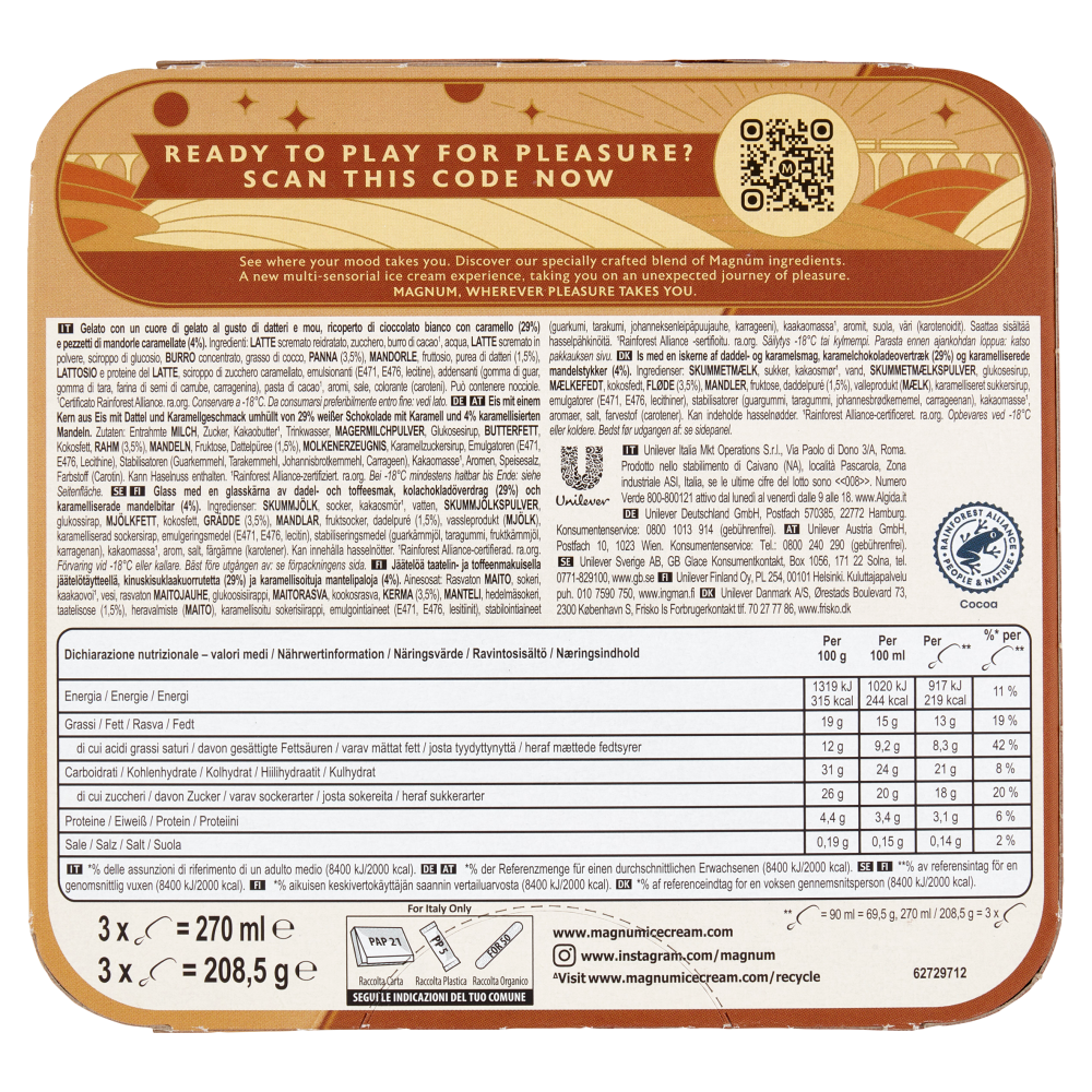 Magnum Wonder Golden Toffee 3 Gelati 208,5 g