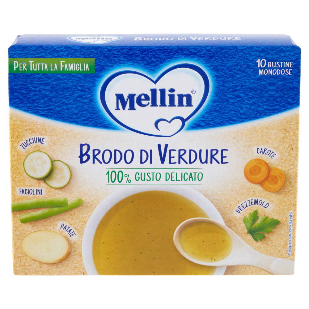 MELLIN Brodo di Verdure (10 bustine monodose da 8g) 80 g