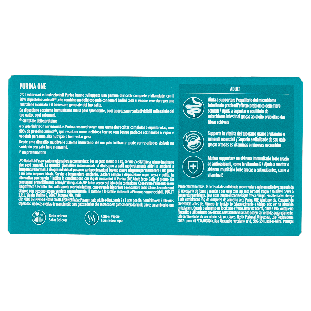 PURINA ONE Adult Terrine Pollo e Carote, Salmone e Carote 4 x 85g