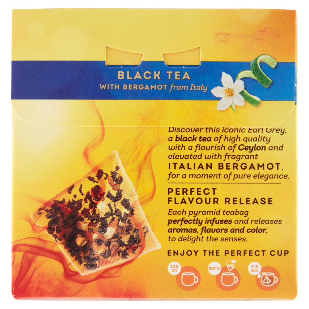 Lipton Earl Grey Tè Nero con Bergamotto 20 Pyramid Teabags 32 g