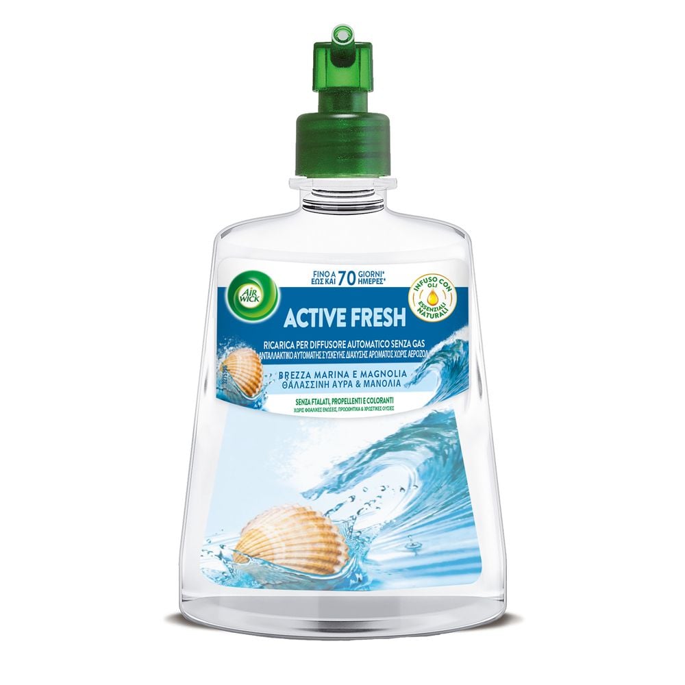 Air Wick Active Fresh Ricarica Profumatore Ambiente Brezza Marina e Magnolia