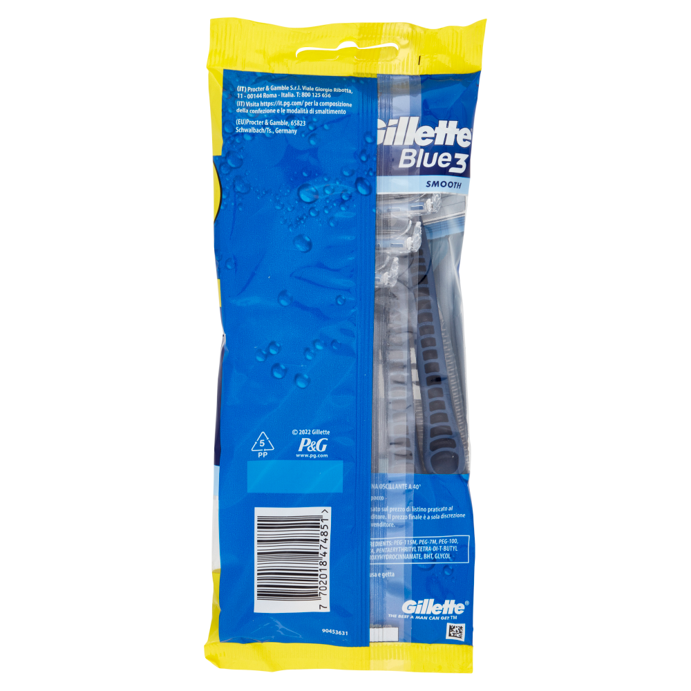 Gillette Rasoio Uomo Blue3 Smooth Usa e Getta a 3 Lame, Confezione da 4 rasoi+2 Gratis = 6 Rasoi