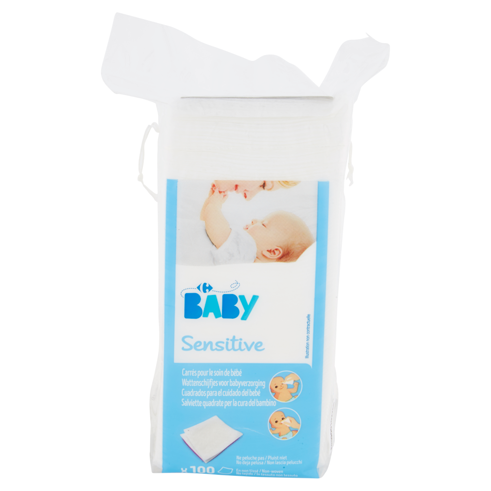 Carrefour Baby Sensitive Salviette quadrate per la cura del bambino 100 pz