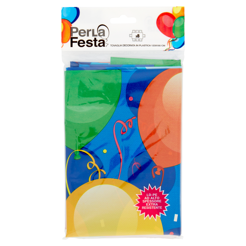 PerLa Festa Tovaglia decorata in plastica 120x180 cm Palloncini 1 pz