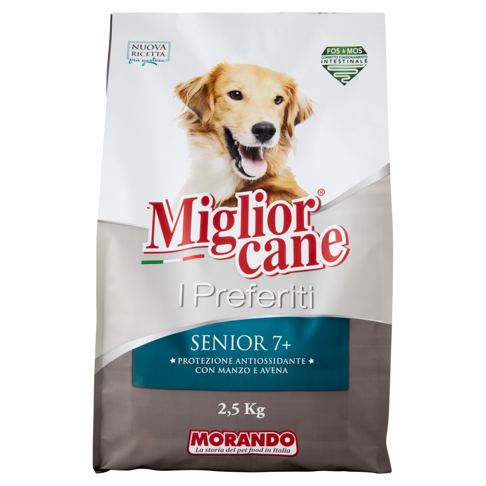Migliorcane I Preferiti Senior 7+ Protezione Antiossidante con Manzo e Avena 2,5 kg
