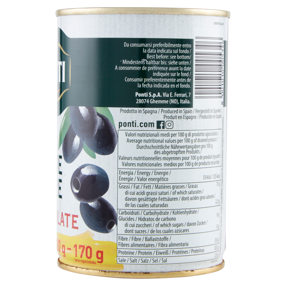 Ponti Olive Nere Snocciolate 400 g