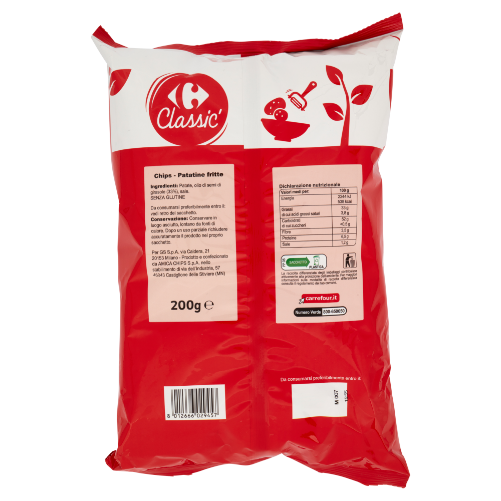 Carrefour Classic Patatine Classiche 200 g