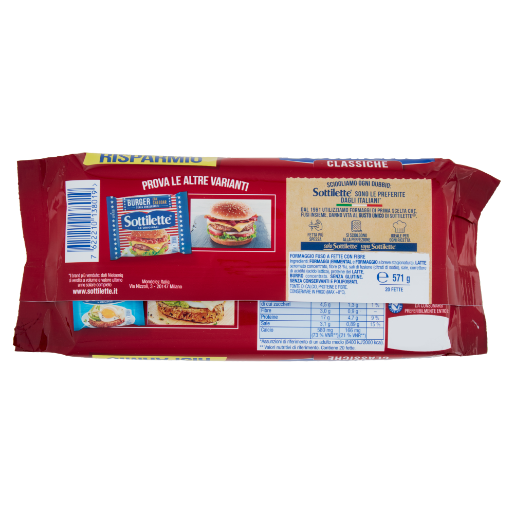 Sottilette Classiche formaggio fuso a fette - 571 g