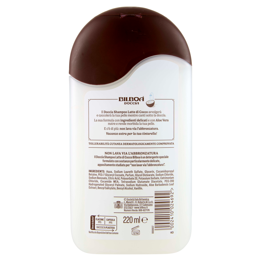 Bilboa Doccia Shampoo Latte di Cocco 220 ml