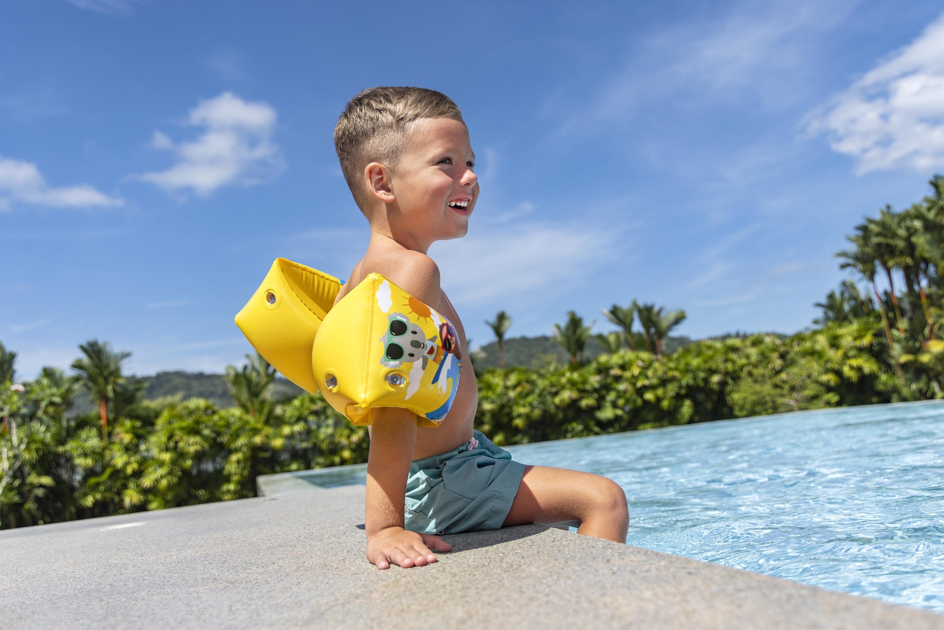 Bestway 32042 / 25 galleggiante per nuoto da bambini PVC Giallo Braccioli da nuoto