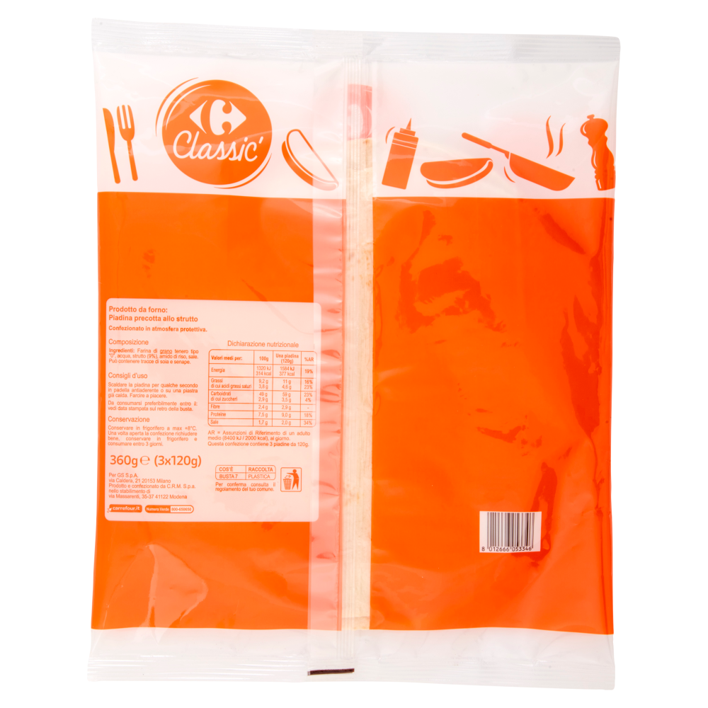 Carrefour Classic Piadina Sfogliata 3 x 120 g