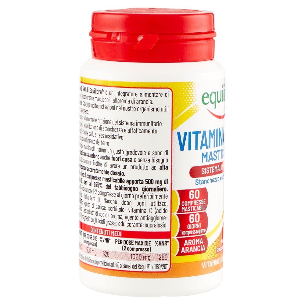 Equilibra Vitamina C 500mg Masticabile Sistema Immunitario 60 x 1,4 g