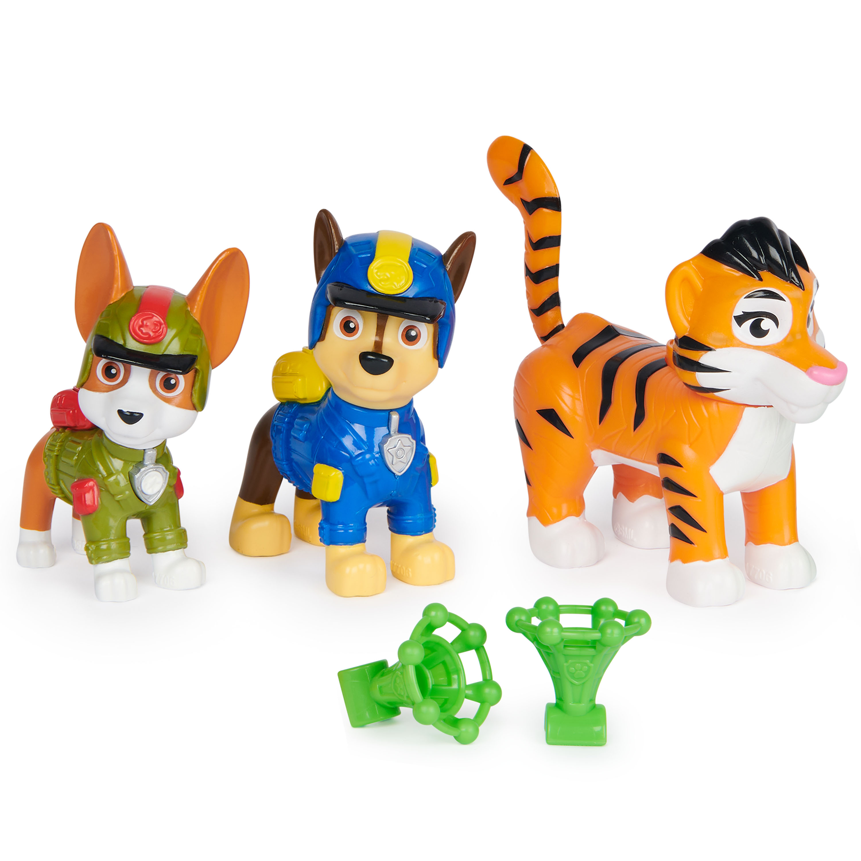 PAW Patrol : Jungle Pups Chase, Tracker & Tiger, action figure con lanciamissili, giocattoli per bambini e bambine da 3 anni in su