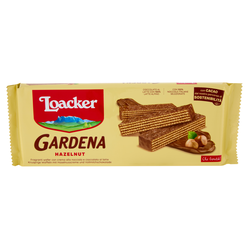 Loacker Gardena Hazelnut Wafer ricoperti di Cioccolato al Latte con crema alla Nocciola Wafers 200g