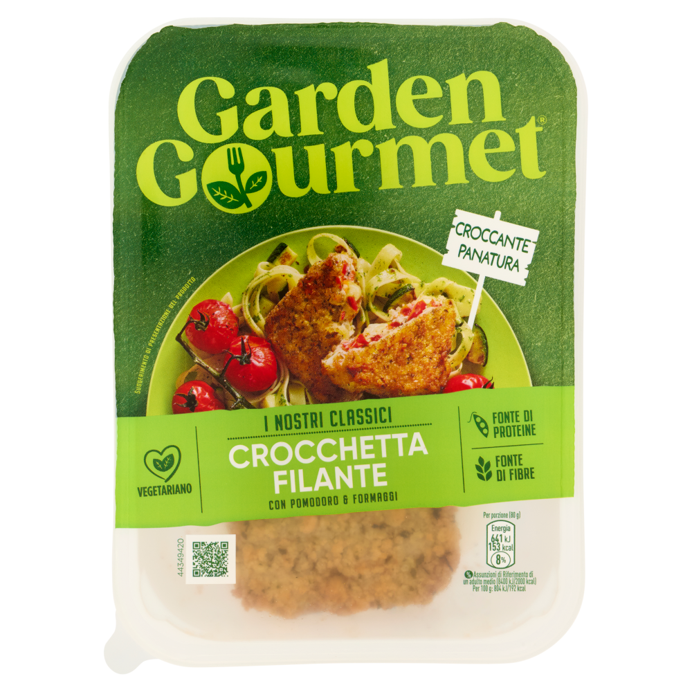 GARDEN GOURMET Crocchetta Filante Vegetariana con Pomodoro e Formaggi 2 pezzi 160g