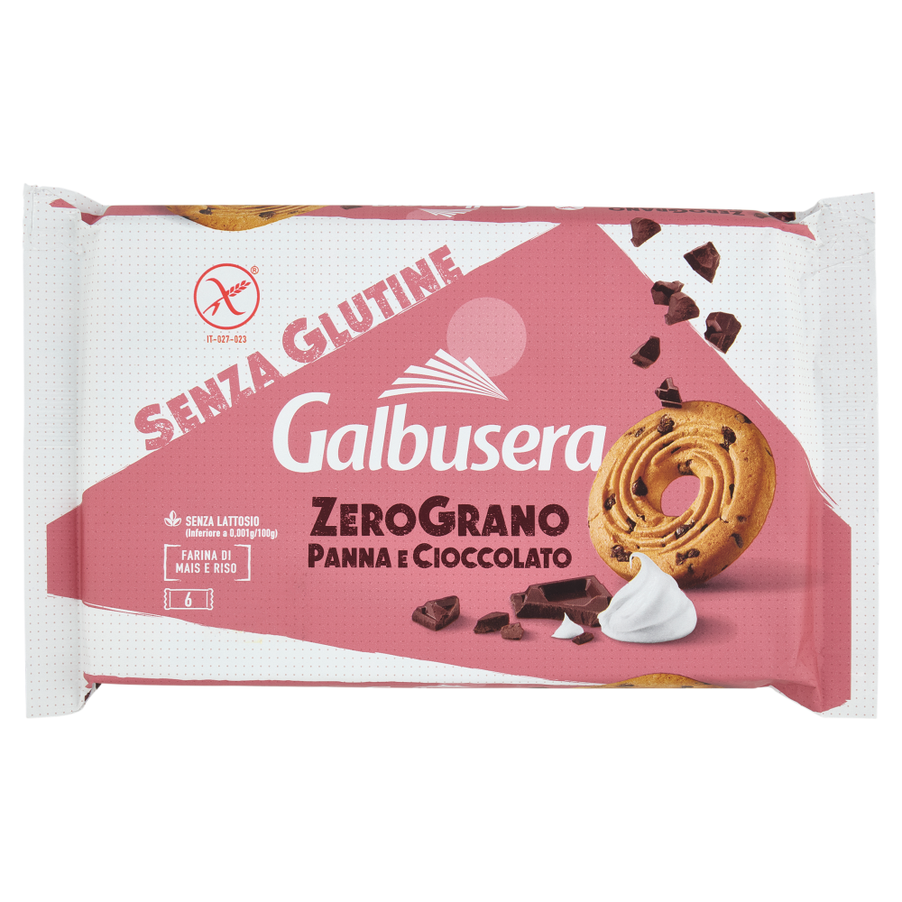Galbusera ZeroGrano Panna e Cioccolato Senza Glutine 220 g (6 monoporzioni)