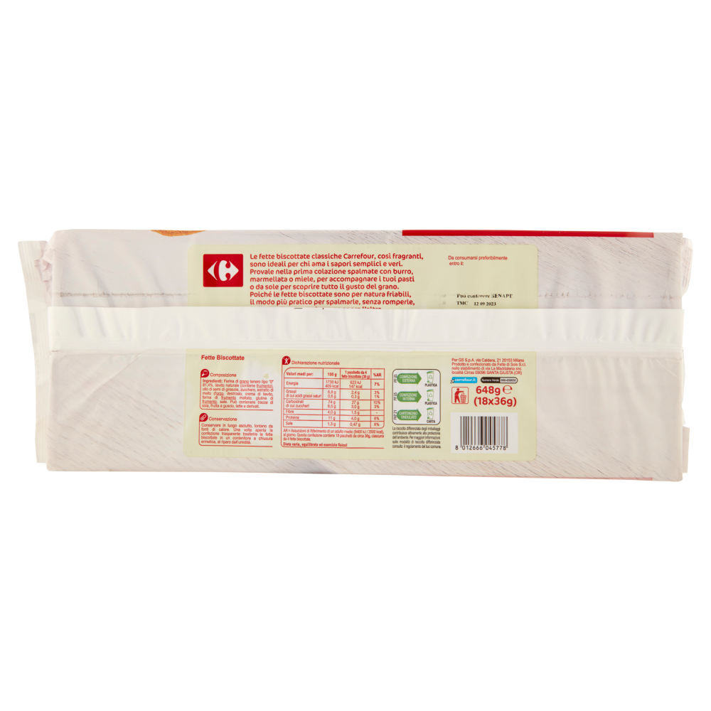 Carrefour Fette Biscottate Classiche 18 x 36 g
